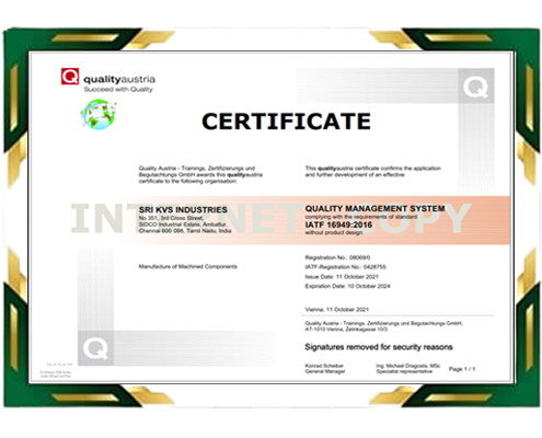 IATF 16949 - 2016 Automotive QMS certification